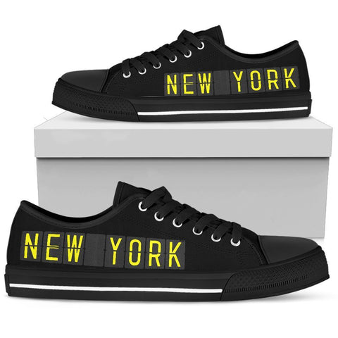 Image of New York City Women's Low Top Canvas Shoes, Colorful Streetwear, Multicolored
