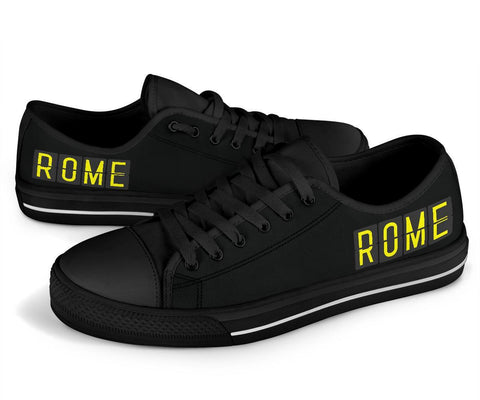 Image of Rome Inspired Women's Low Top Canvas Shoes, Hippie Streetwear, Multicolor