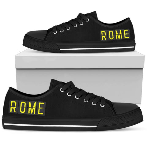 Image of Rome Inspired Women's Low Top Canvas Shoes, Hippie Streetwear, Multicolor
