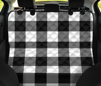 Classic Black and White Plaid Car Seat Covers , Abstract Art, Pet,Friendly