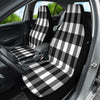 Black And White Plaid Front Car Seat Covers, Classic Pattern Seat Protector,