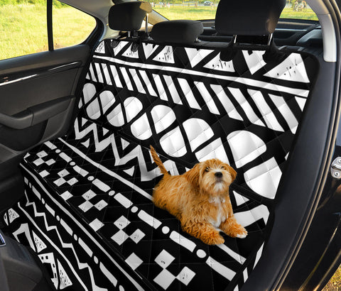 Image of Black Boho Mandala Car Seat Covers - Ethnic Aztec Patterns, Backseat Pet Protectors, Unique Bohemian Car Accessories