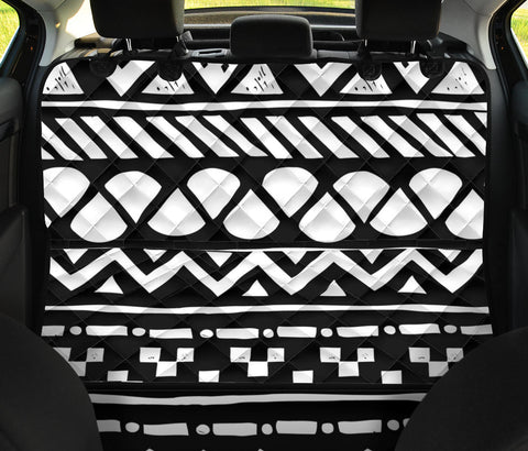 Image of Black Boho Mandala Car Seat Covers - Ethnic Aztec Patterns, Backseat Pet Protectors, Unique Bohemian Car Accessories