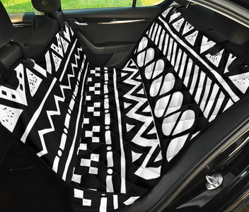 Black Boho Mandala Car Seat Covers - Ethnic Aztec Patterns, Backseat Pet Protectors, Unique Bohemian Car Accessories