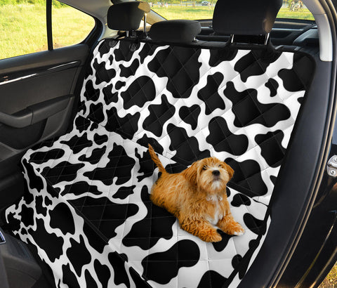 Image of Fun Black Cow Print Car Seat Covers - Abstract Art, Backseat Pet Protector, Unique Car Accessories