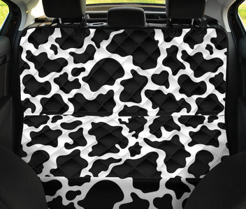 Fun Black Cow Print Car Seat Covers , Abstract Art, Backseat Pet Protector,
