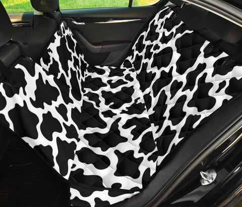 Image of Fun Black Cow Print Car Seat Covers - Abstract Art, Backseat Pet Protector, Unique Car Accessories