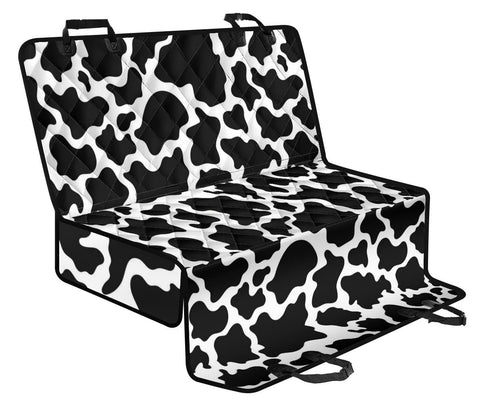 Image of Fun Black Cow Print Car Seat Covers , Abstract Art, Backseat Pet Protector,