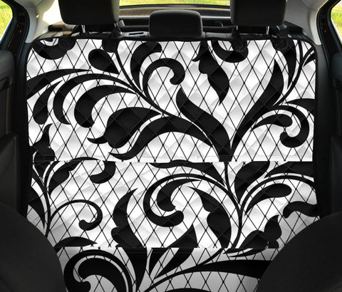 Image of Charming Black Floral Pattern Pet Car Seat Covers , Abstract Art, Backseat