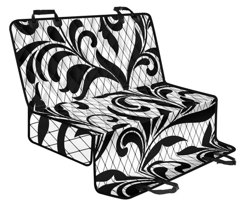 Image of Charming Black Floral Pattern Pet Car Seat Covers , Abstract Art, Backseat