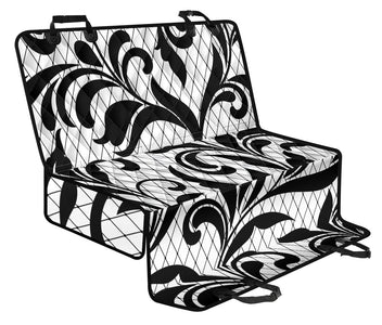 Charming Black Floral Pattern Pet Car Seat Covers , Abstract Art, Backseat