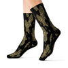 Black & Gold Star Hamsa Hand Long Sublimation Socks, High Ankle Socks, Warm and