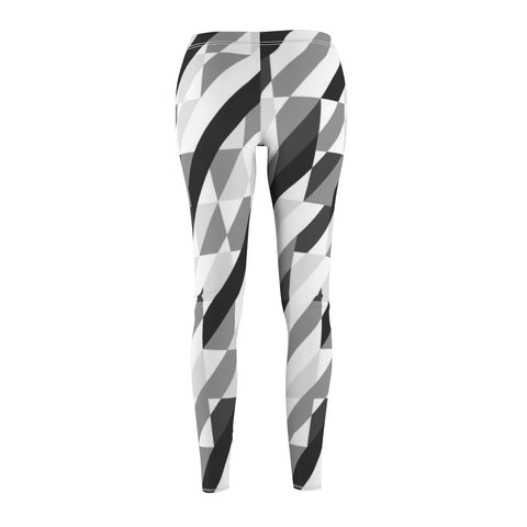 Image of Black Gray White Multicolored Geometric Stripes Women's Cut & Sew Casual