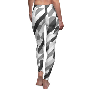Black Gray White Multicolored Geometric Stripes Women's Cut & Sew Casual