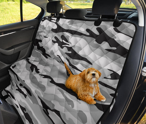 Image of Black & Gray Camouflage Car Backseat Covers, Abstract Art Inspired Seat