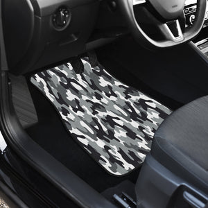 Black Grey Camouflage Car Mats Back/Front, Floor Mats Set, Car Accessories