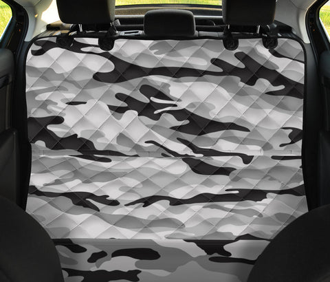 Image of Black & Gray Camouflage Car Seat Covers, Abstract Art Backseat Pet Protectors,