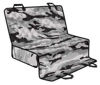 Black & Gray Camouflage Car Seat Covers, Abstract Art Backseat Pet Protectors,