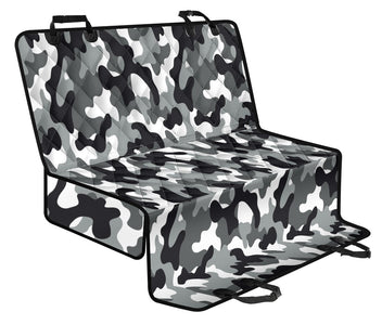 Edgy Black Grey Camouflage Pet Car Seat Covers , Abstract Art, Backseat