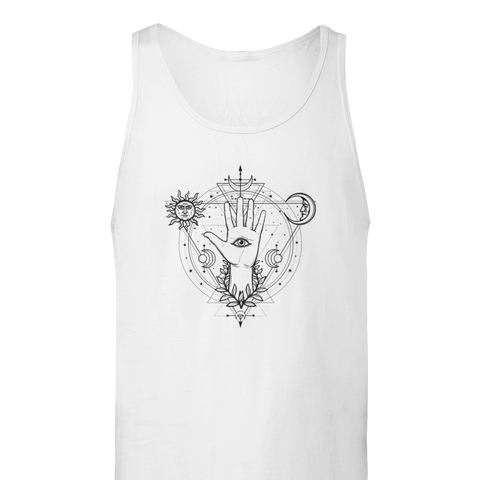 Image of Black Magical Astrological All Seeing Eye Hand Premium Unisex Tank Top, Graphic