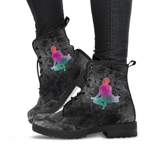 Mandala Yogi Women's Vegan Leather Boots, Hippie Rain Shoes,