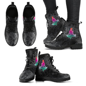 Mandala Yogi Women's Vegan Leather Boots, Hippie Rain Shoes,