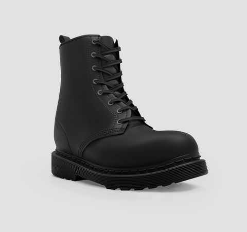 Image of Black Stylish Vegan Handmade Wo's Boots - Classic Crafted Footwear for Girls - Unique Gift - Eco-Friendly - Fashionable - Comfortable