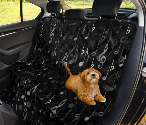 Image of Musical Black Notes Pattern Car Seat Covers , Melody Design, Backseat Pet
