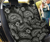 Intricate Black Paisley Flower Car Seat Covers , Abstract Art, Backseat Pet