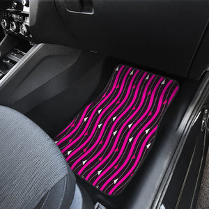 Black Pink Design Car Mats Back/Front, Floor Mats Set, Car Accessories