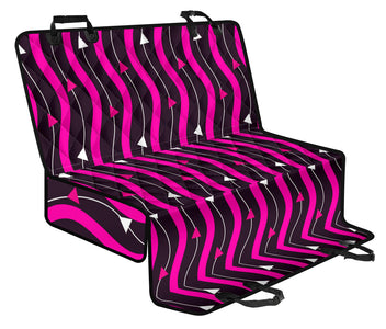 Black and Pink Designer Car Seat Covers - Abstract Art, Backseat Pet Protector, Stylish Car Accessories
