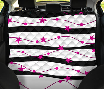 Black and Pink Star Pattern Car Seat Covers , Abstract Art, Backseat Pet