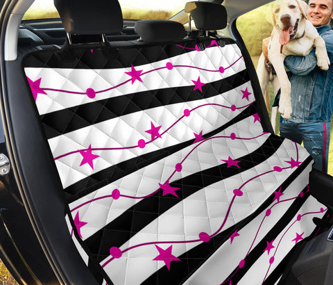 Image of Black and Pink Star Pattern Car Seat Covers , Abstract Art, Backseat Pet