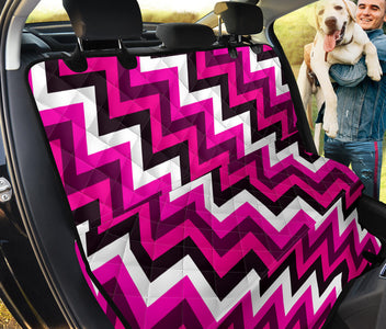Black and Pink Zigzag Pattern Car Seat Covers - Abstract Art, Backseat Pet Protector, Fun Car Accessories