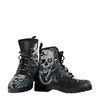 Black Tentacle Skull, Women's Vegan Leather Boots, Hippie Boots,