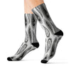 Black & White Paisley Long Sublimation Socks, High Ankle Socks, Warm and Cozy