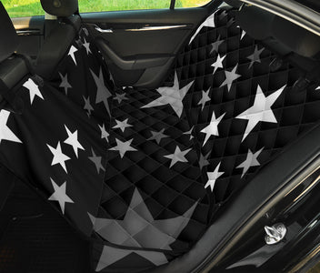 Black and White Star Pattern Car Seat Covers , Abstract Art, Backseat Pet