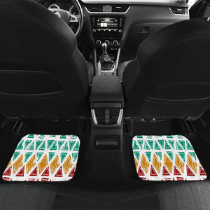 Colorful triangles Bohemian pattern Boho Chic Car Mats Back/Front, Floor Mats