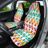 Colorful Triangles Bohemian Pattern Front Car Seat Covers, Boho Chic Design Seat