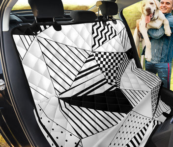 Black White Abstract Geometric Triangle Car Seat Pet Covers, Backseat Protector,