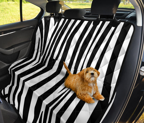 Image of Black and White Zebra Stripe Car Seat Covers - Abstract Art, Backseat Pet Protector, Stylish Car Accessories