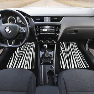 Black white stripe zebra Car Mats Back/Front, Floor Mats Set, Car Accessories