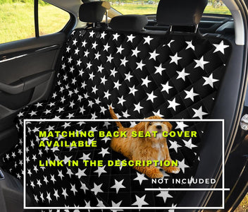Black Mini Stars Front Car Seat Covers, Galaxy Pattern Seat Protector, Celestial