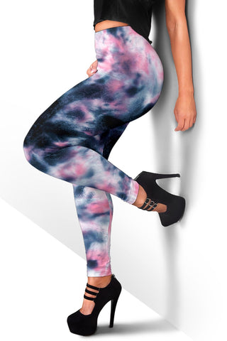 Image of Blue And Pink Tie Dye Leggings Activewear Leggings,Womens Leggings,workout leggings,Casual Leggings,yoga leggings,Leggings For Home,Gyms