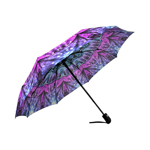 Image of Blue And Purple Abstract Unisex Umbrella, Custom Rain Umbrella,Rain Gear Weather