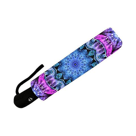 Image of Blue And Purple Abstract Unisex Umbrella, Custom Rain Umbrella,Rain Gear Weather