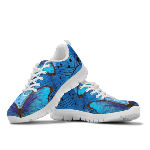 Image of Blue Butterfly & Musical Notes Women's Sneaker , Breathable, Custom Printed