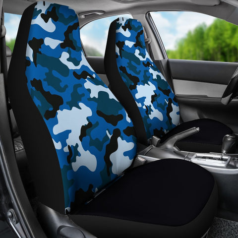 Image of Blue Camouflage 2 Front Car Seat Covers, Car Seat Covers,Car Seat Covers Pair,Car Seat Protector,Car Accessory,Front Seat Covers,