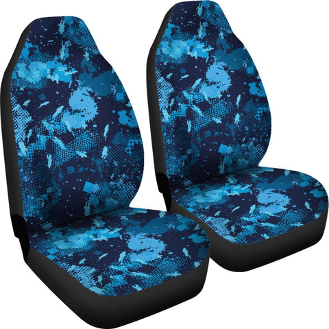 Image of Blue Camouflage 2 Front Car Seat Covers Car Seat Covers,Car Seat Covers Pair,Car Seat Protector,Car Accessory,Front Seat Covers