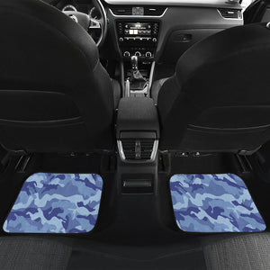 Blue Camouflage Camo Car Mats Back/Front, Floor Mats Set, Car Accessories